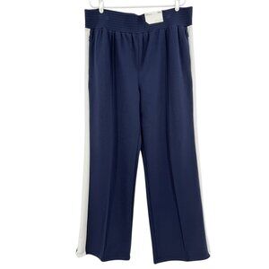 Stylus Womens Navy Platoon/White High-Rise Wide Leg Pants XXL Wide Waistband NWT